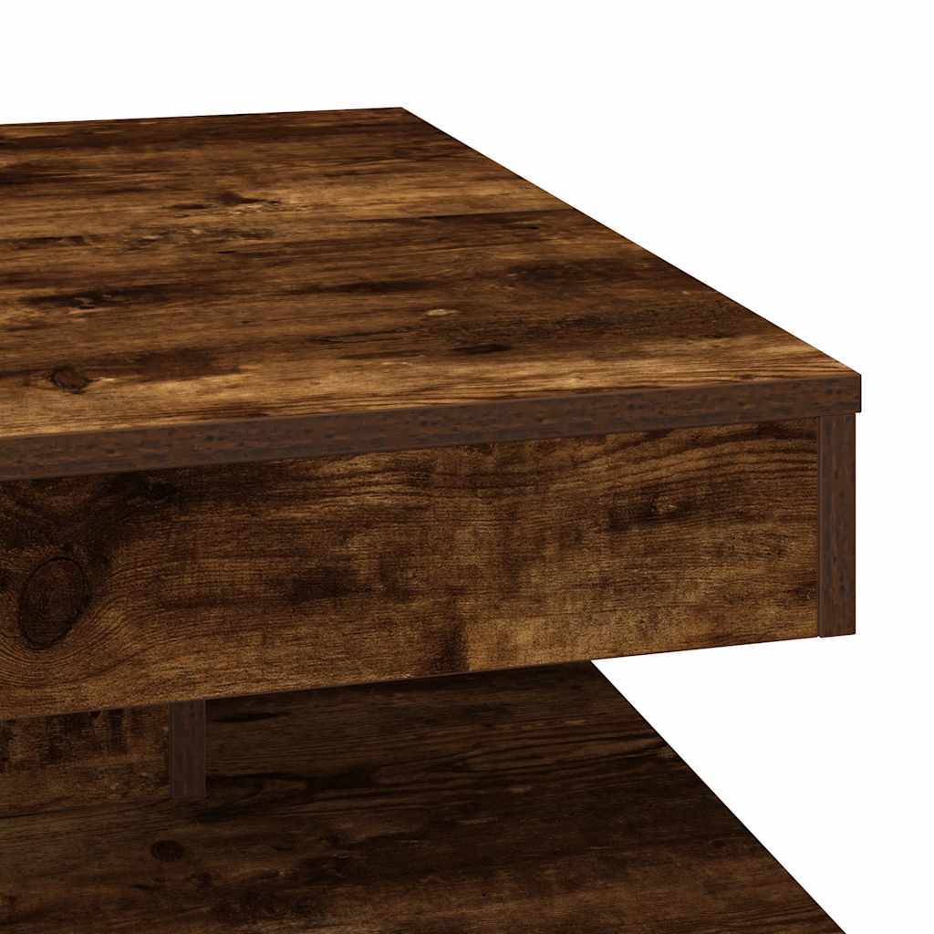 Tavolino da Caffè Girevole a 360 Gradi Rovere 70x70x34,5 cm | homemem39
