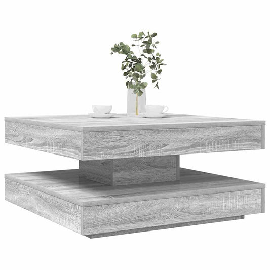 Tavolino da Caffè Girevole a 360 Gradi Grigio 70x70x34,5 cm | homemem39