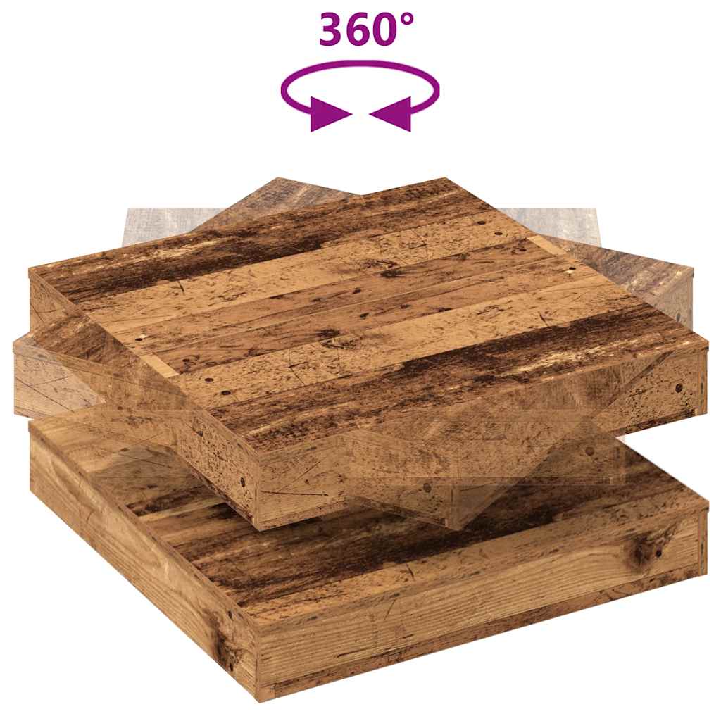 Tavolino da Caffè Girevole a 360 Gradi Antico 70x70x34,5 cm | homemem39
