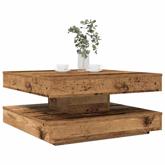 Tavolino da Caffè Girevole a 360 Gradi Antico 70x70x34,5 cm | homemem39