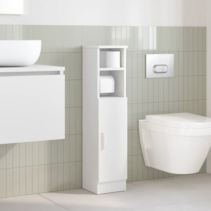 Mobile da Bagno con Portarotolo Bianco 20,5x22x90 cm | homemem39