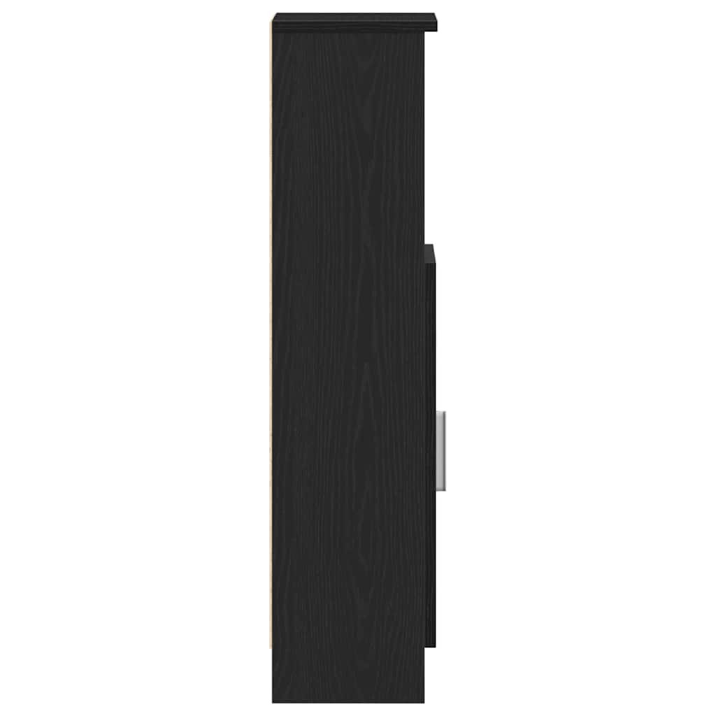 Mobile da Bagno con Portarotolo Nero 20,5x22x90 cm | homemem39