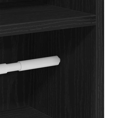 Mobile da Bagno con Portarotolo Nero 20,5x22x90 cm | homemem39