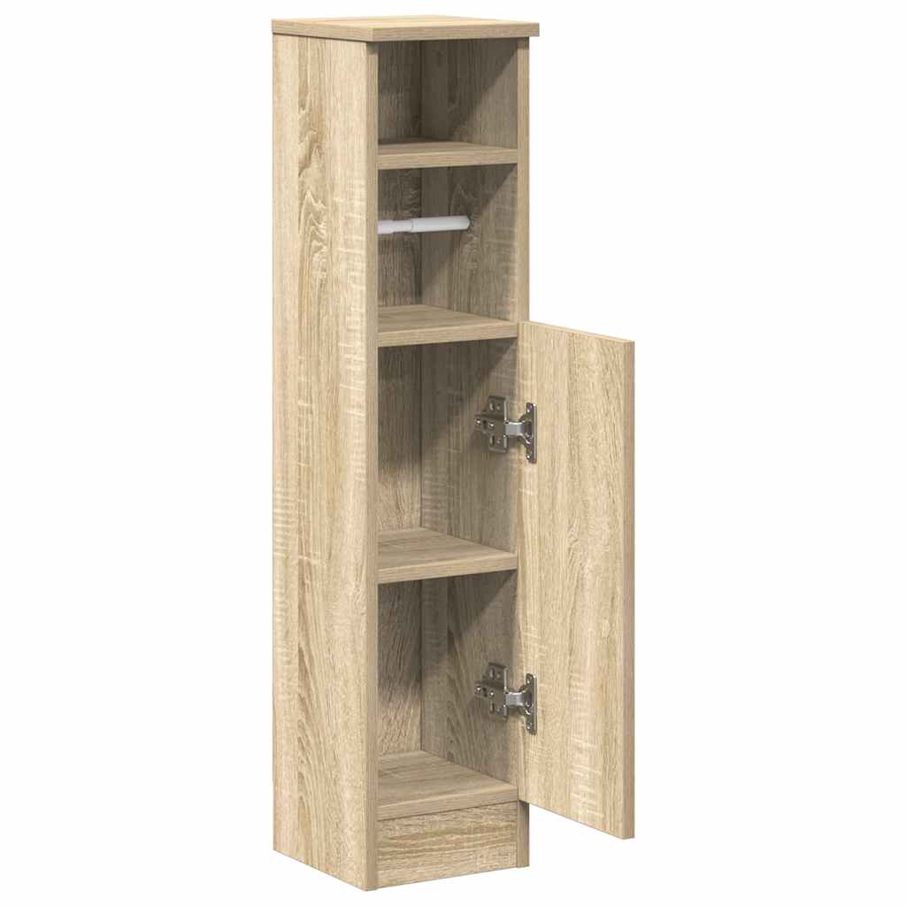 Mobile da Bagno con Portarotolo Rovere Sonoma 20,5x22x90 cm