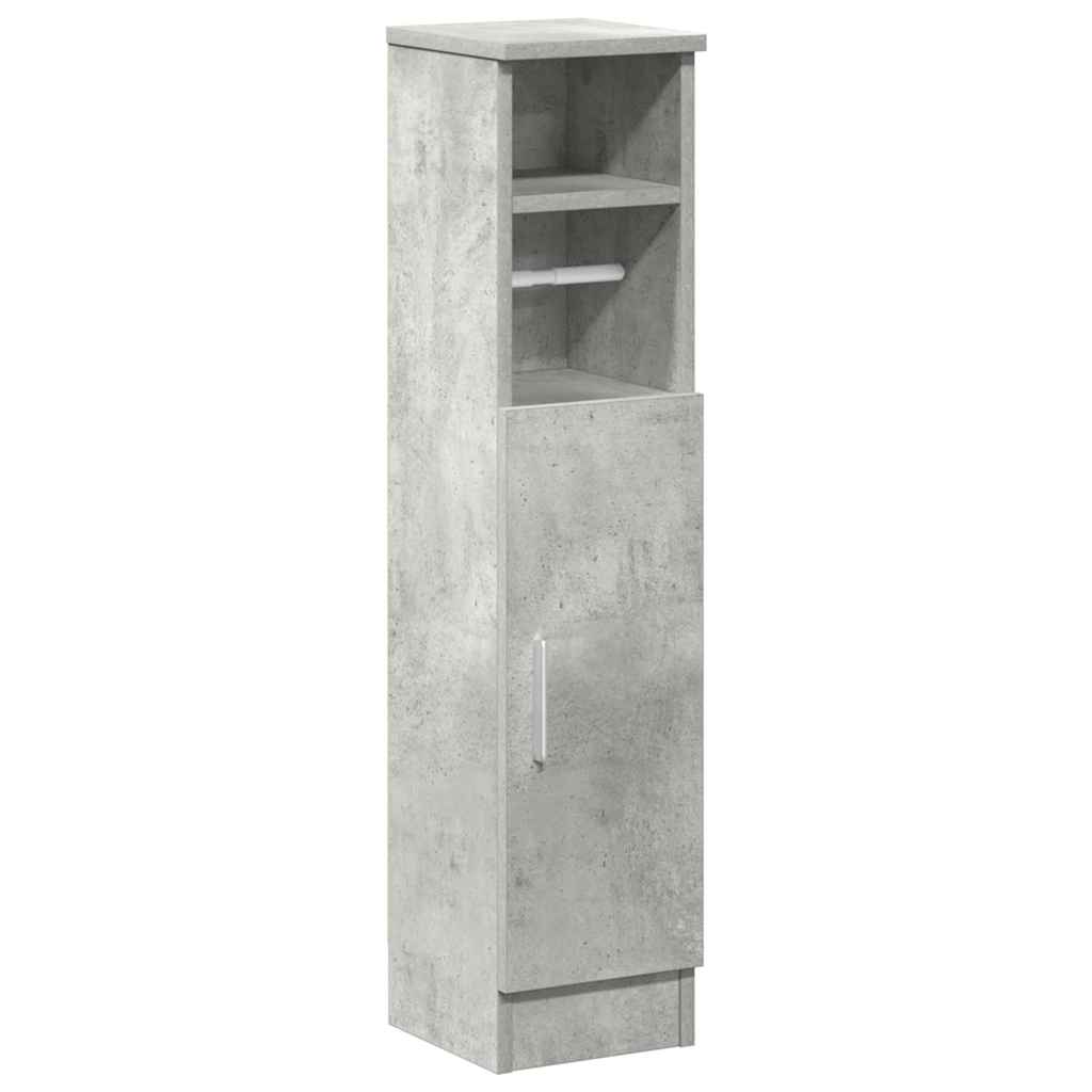 Mobile da Bagno con Portarotolo Grigio Cemento 20,5x22x90 cm | homemem39
