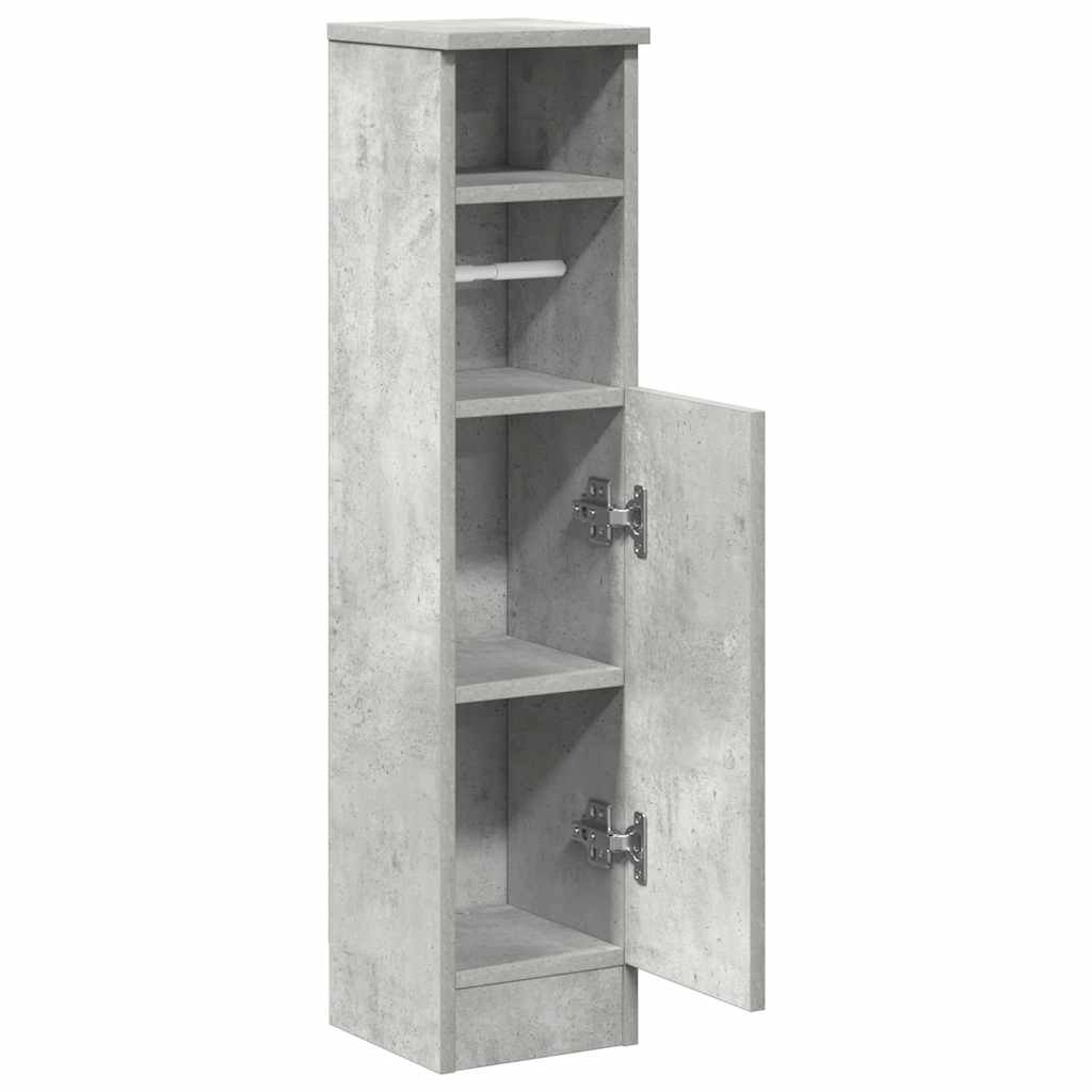 Mobile da Bagno con Portarotolo Grigio Cemento 20,5x22x90 cm | homemem39