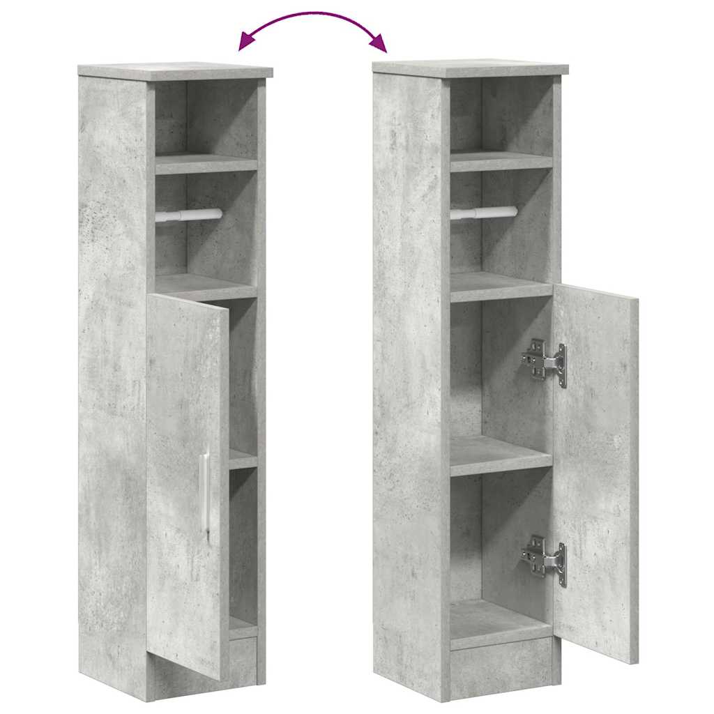 Mobile da Bagno con Portarotolo Grigio Cemento 20,5x22x90 cm | homemem39