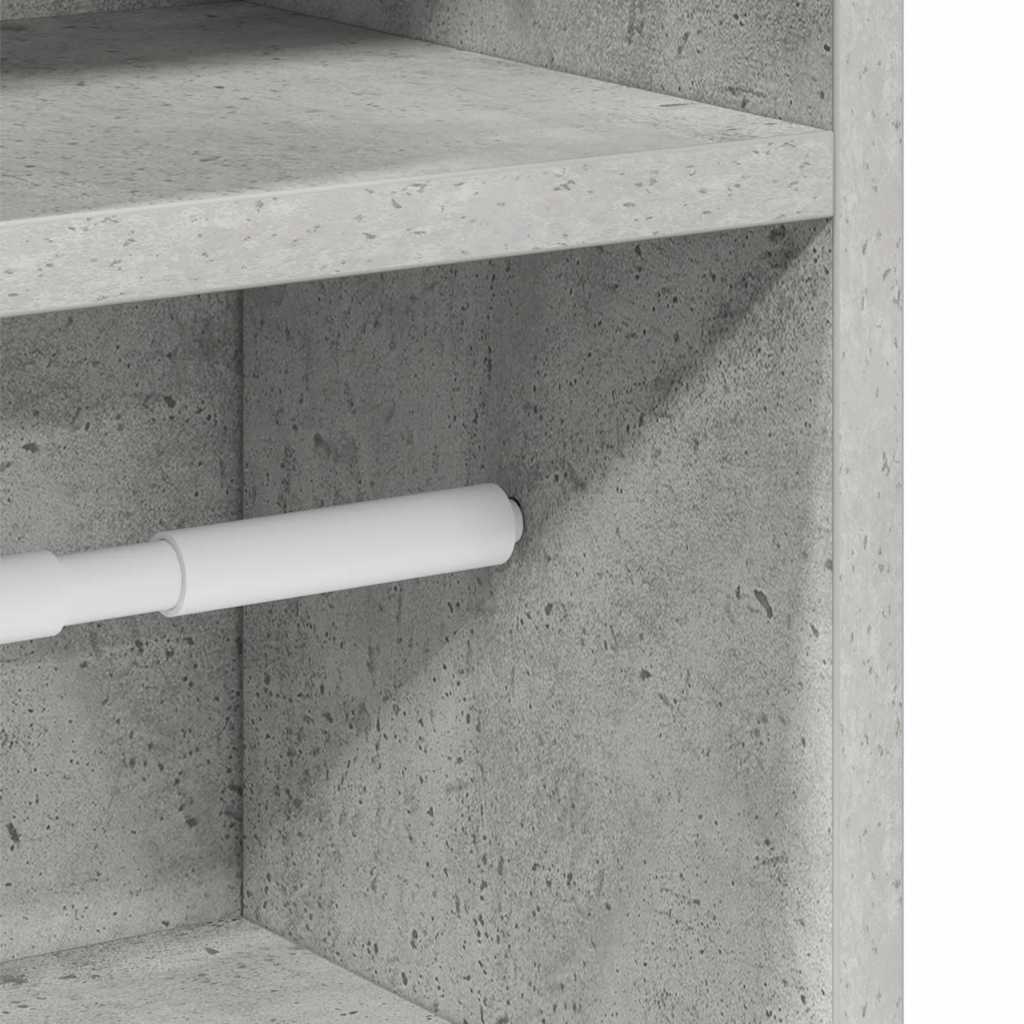 Mobile da Bagno con Portarotolo Grigio Cemento 20,5x22x90 cm | homemem39