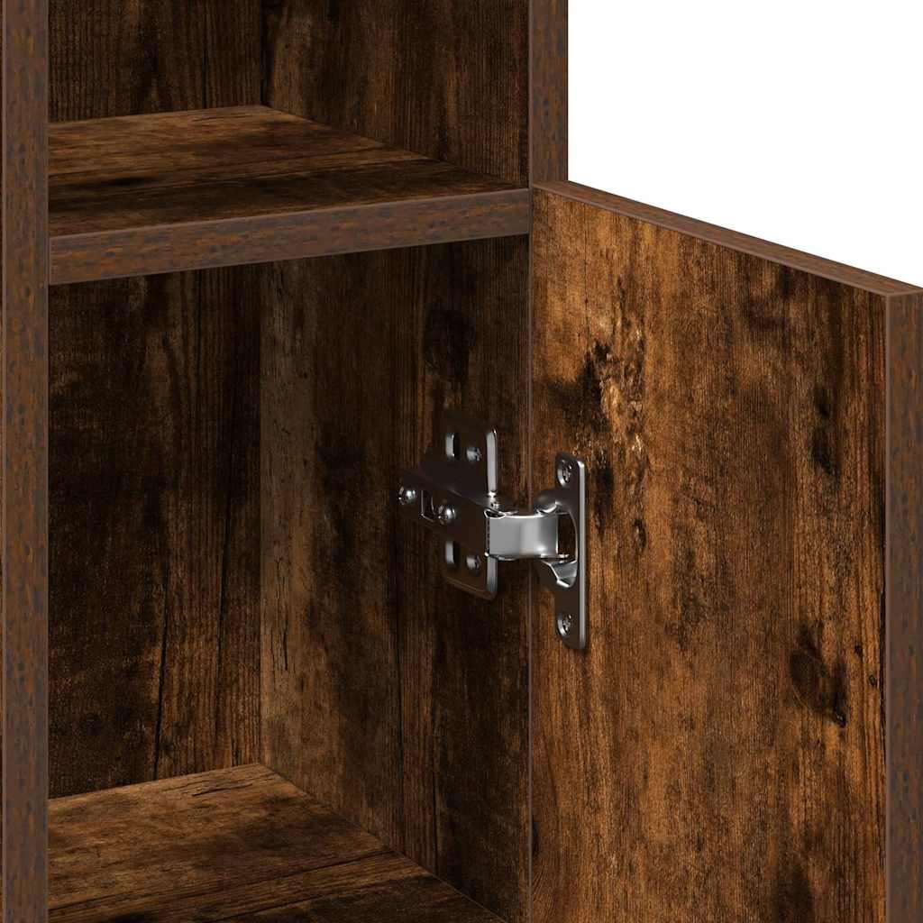 Mobile da Bagno con Portarotolo Rovere Fumo 20,5x22x90 cm | homemem39