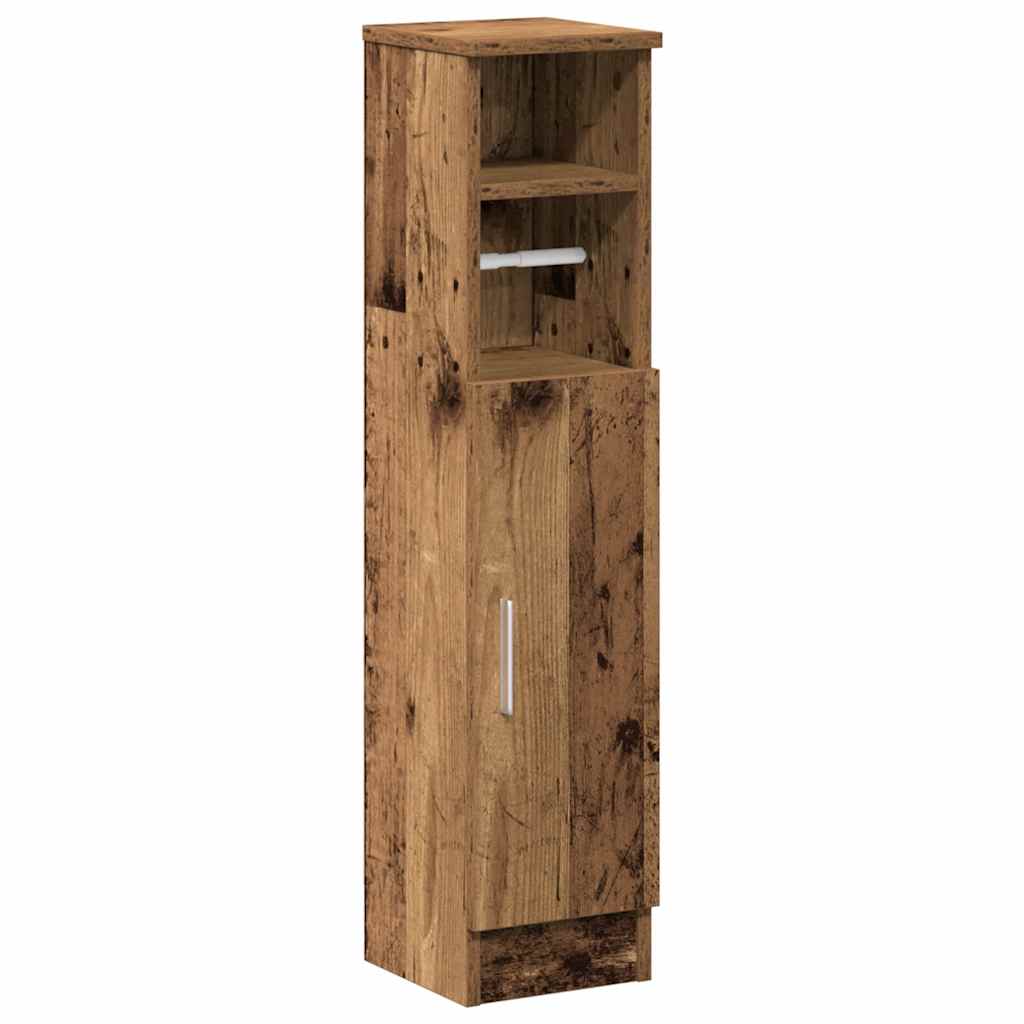 Mobile da Bagno con Portarotolo Legno Antico 20,5x22x90 cm | homemem39