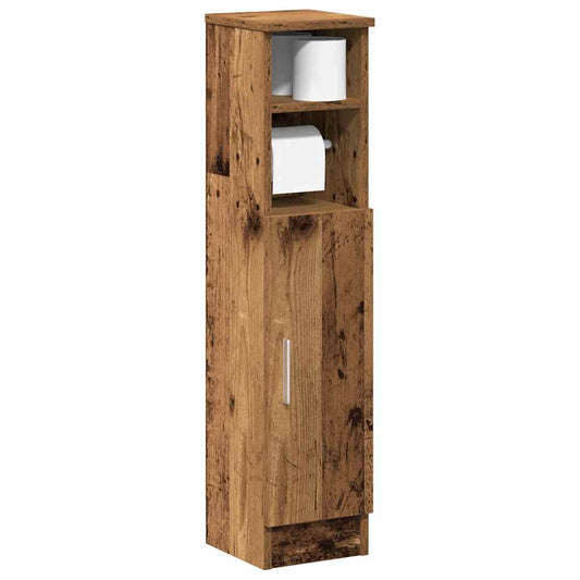 Mobile da Bagno con Portarotolo Legno Antico 20,5x22x90 cm | homemem39