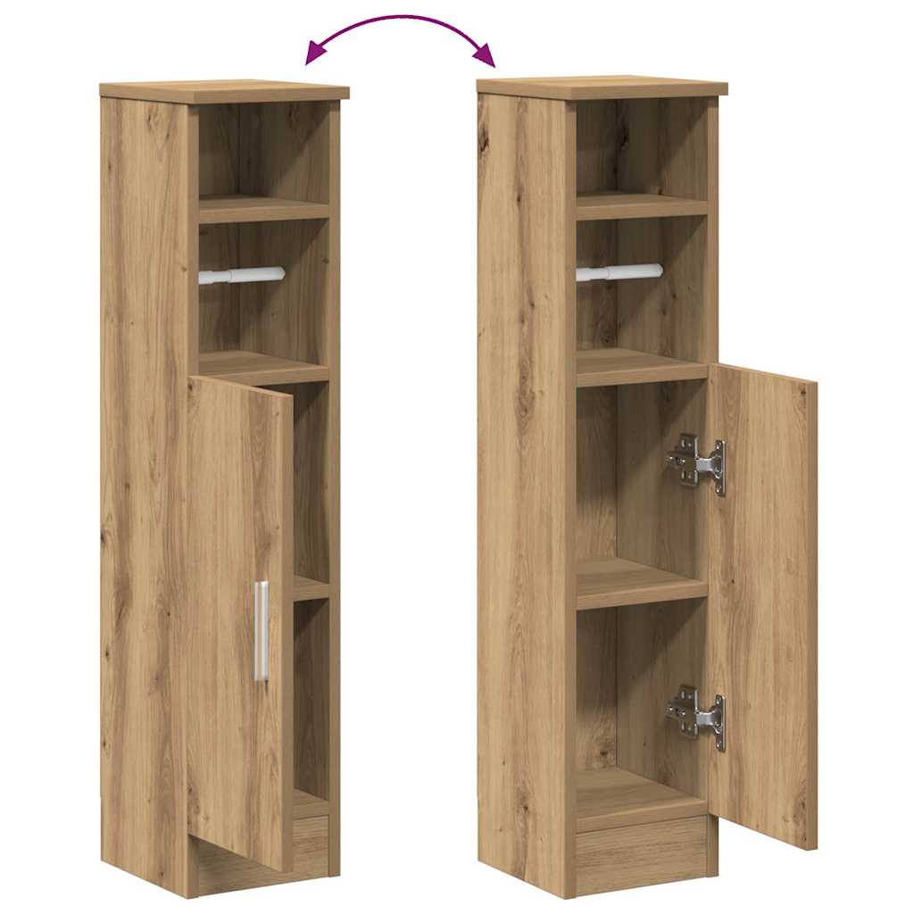 Mobile da Bagno con Portarotolo Rovere Artigianale 20,5x22x90cm | homemem39