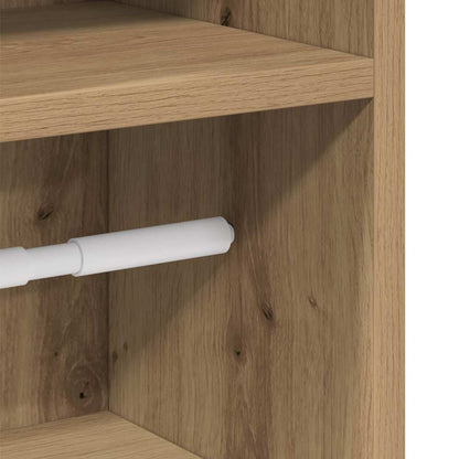 Mobile da Bagno con Portarotolo Rovere Artigianale 20,5x22x90cm | homemem39