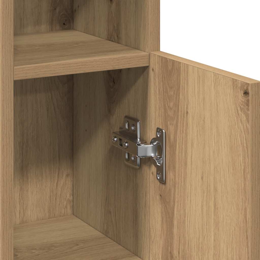 Mobile da Bagno con Portarotolo Rovere Artigianale 20,5x22x90cm | homemem39