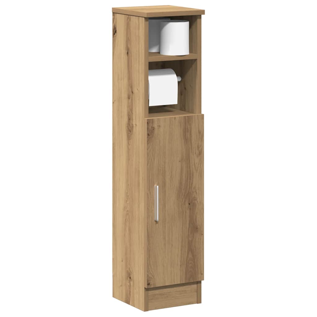 Mobile da Bagno con Portarotolo Rovere Artigianale 20,5x22x90cm | homemem39