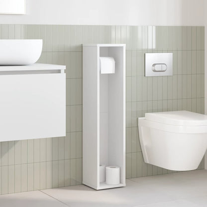 Mobile da Bagno con Portarotolo Bianco 20,5x20x90 cm | homemem39