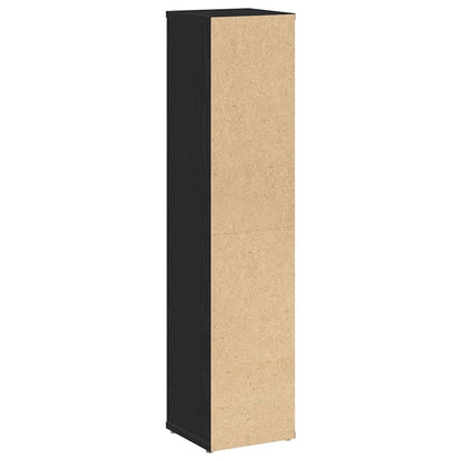 Mobile da Bagno con Portarotolo Nero 20,5x20x90 cm | homemem39