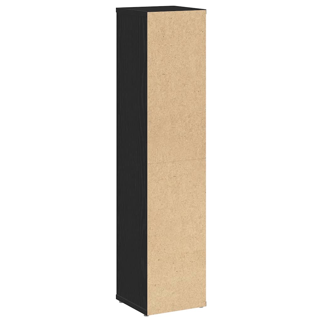 Mobile da Bagno con Portarotolo Nero 20,5x20x90 cm