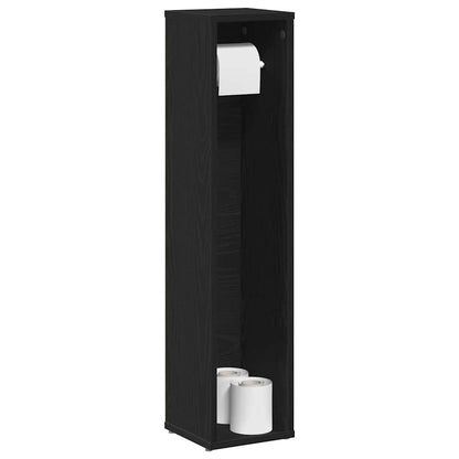 Mobile da Bagno con Portarotolo Nero 20,5x20x90 cm | homemem39