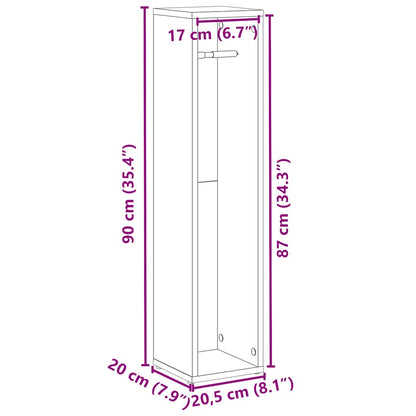 Mobile da Bagno con Portarotolo Rovere Sonoma 20,5x20x90 cm | homemem39