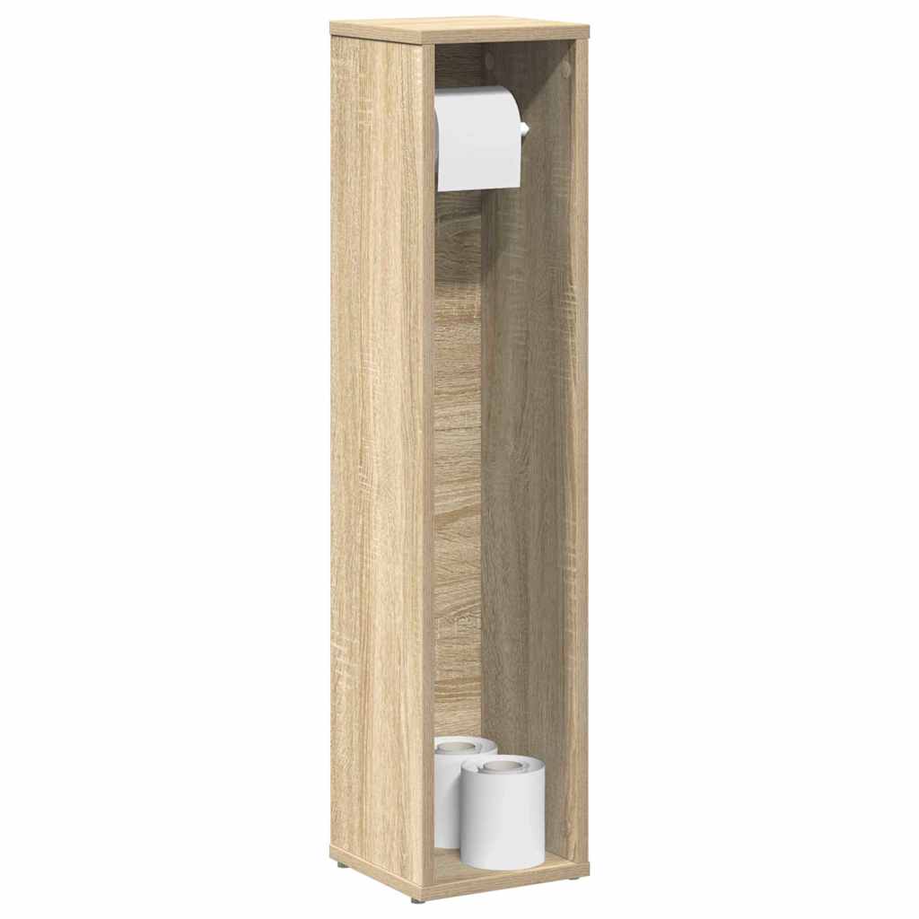 Mobile da Bagno con Portarotolo Rovere Sonoma 20,5x20x90 cm