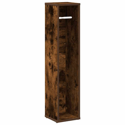 Mobiletto da bagno con portarotolo rovere affumicato 20,5x20x90 cm | homemem39