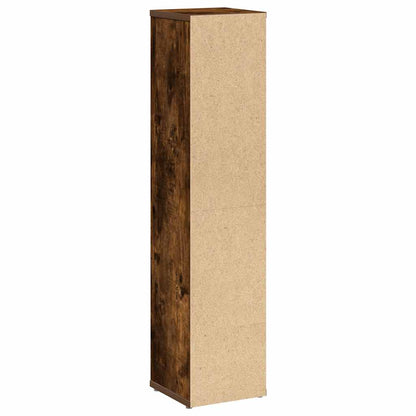 Mobiletto da bagno con portarotolo rovere affumicato 20,5x20x90 cm