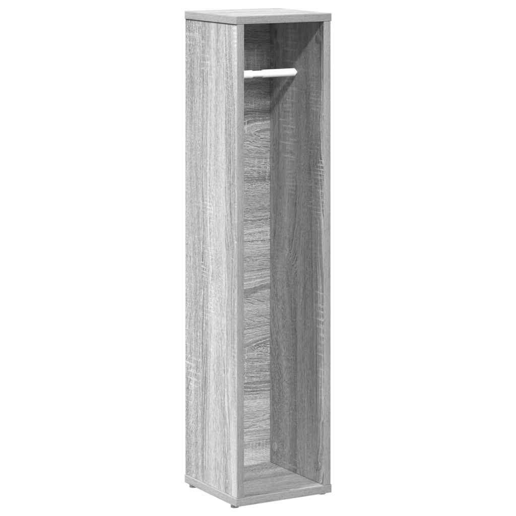 Mobiletto da bagno con portarotolo Grigio Sonoma 20,5x20x90 cm | homemem39