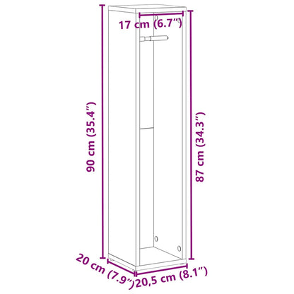 Mobiletto da bagno con portarotolo Grigio Sonoma 20,5x20x90 cm | homemem39