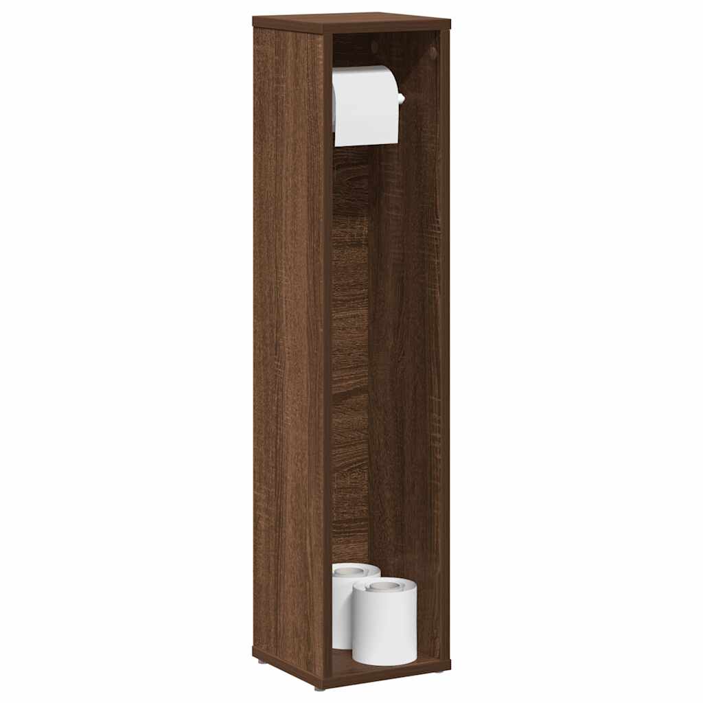 Mobiletto da bagno con portarotolo rovere Marrone 20,5x20x90 cm | homemem39