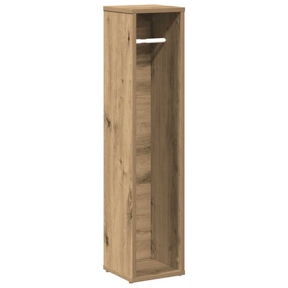 Mobiletto da bagno con portarotolo finitura rovere artigianale 20,5x20x90 cm | homemem39