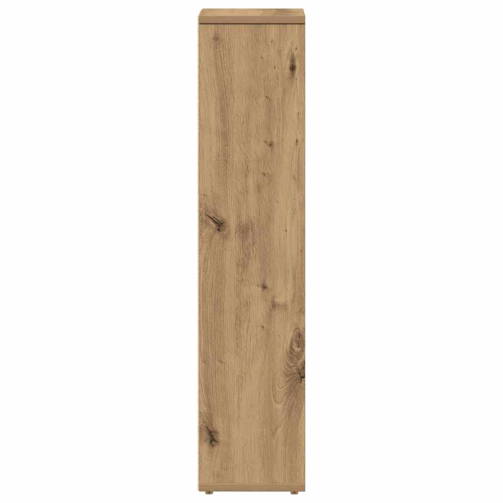 Mobiletto da bagno con portarotolo finitura rovere artigianale 20,5x20x90 cm | homemem39