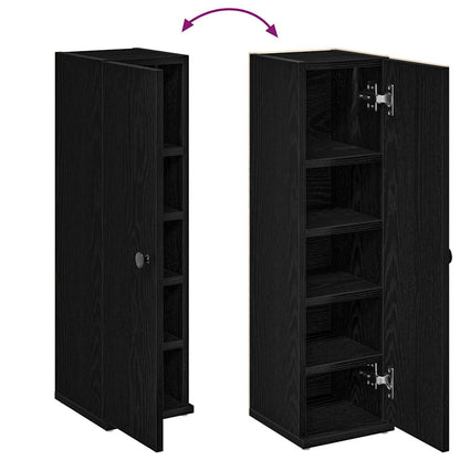 Mobile da Bagno con Portarotolo Nero 20,5x22x72 cm | homemem39