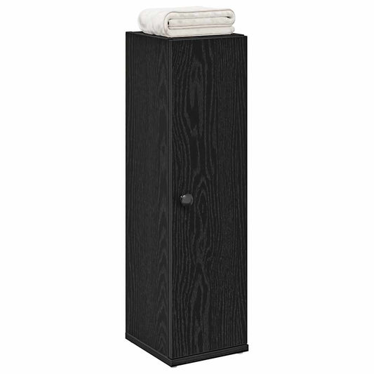 Mobile da Bagno con Portarotolo Nero 20,5x22x72 cm | homemem39