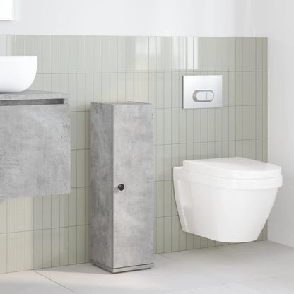 Mobile da Bagno con Portarotolo Grigio Cemento 20,5x22x72 cm | homemem39