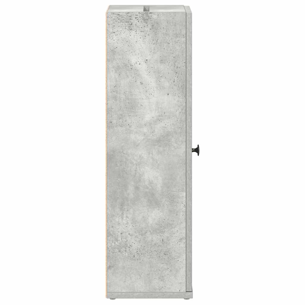 Mobile da Bagno con Portarotolo Grigio Cemento 20,5x22x72 cm | homemem39