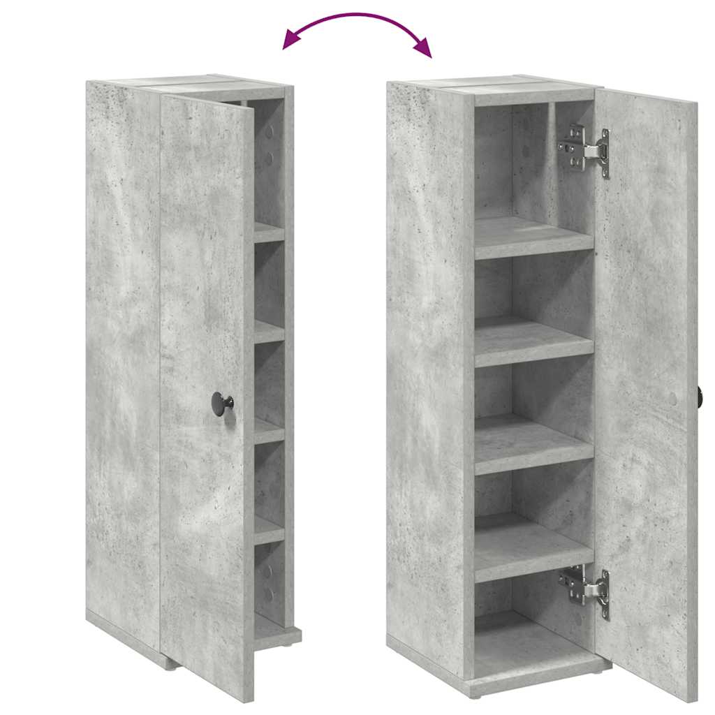 Mobile da Bagno con Portarotolo Grigio Cemento 20,5x22x72 cm | homemem39