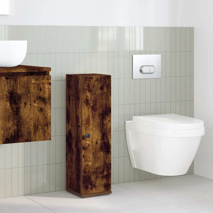 Mobile da Bagno con Portarotolo Rovere Fumo 20,5x22x72 cm | homemem39