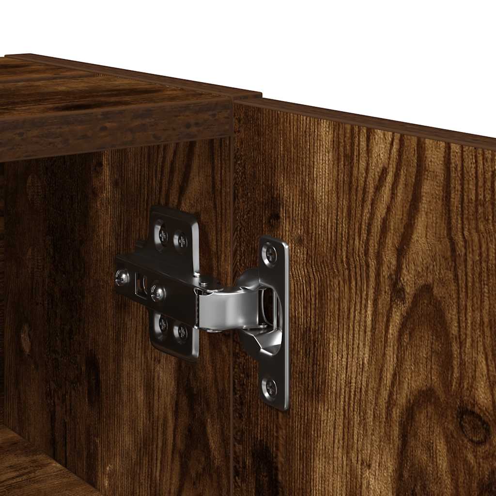 Mobile da Bagno con Portarotolo Rovere Fumo 20,5x22x72 cm | homemem39