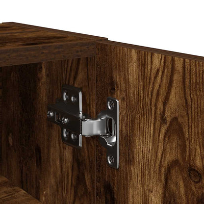 Mobile da Bagno con Portarotolo Rovere Fumo 20,5x22x72 cm | homemem39