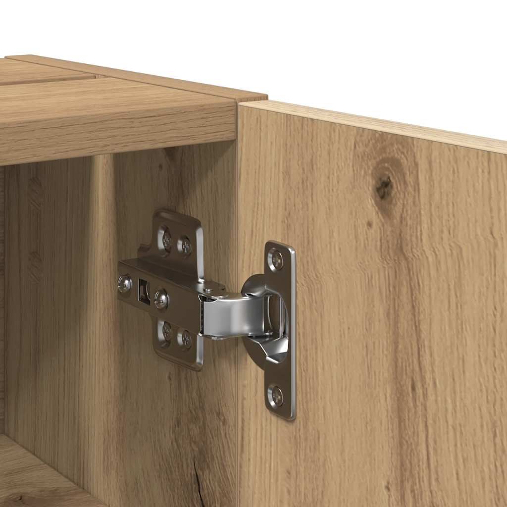 Mobile da Bagno con Portarotolo Rovere Artigianale 20,5x22x72cm | homemem39