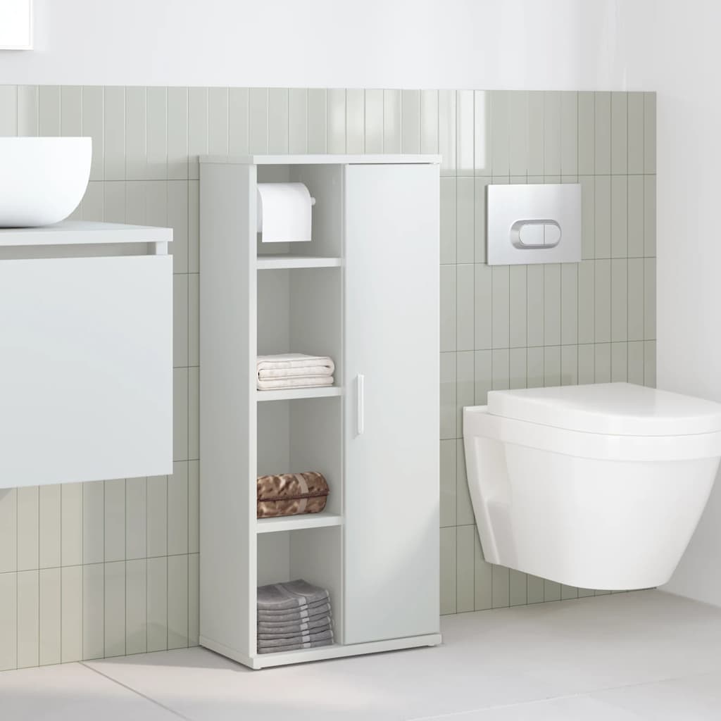 Mobile da Bagno con Portarotolo Bianco 39x22x90 cm | homemem39