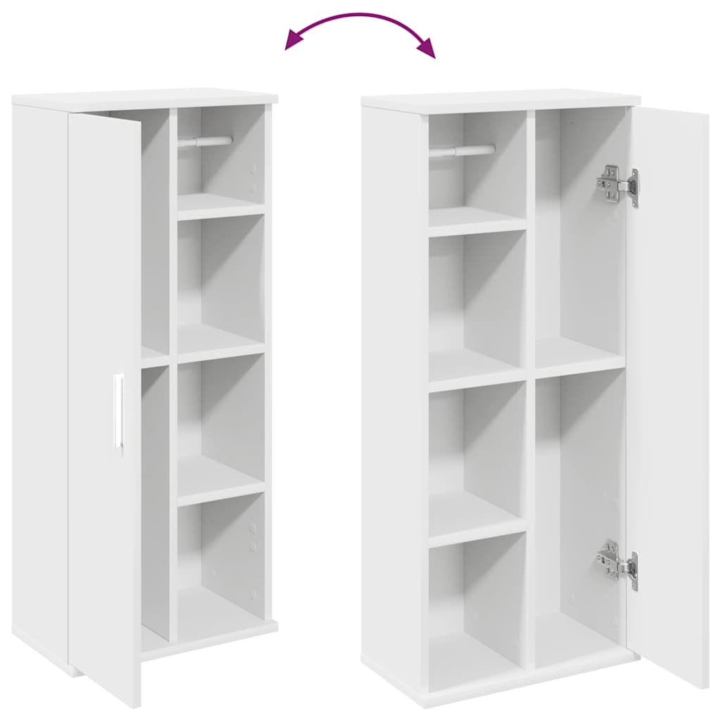 Mobile da Bagno con Portarotolo Bianco 39x22x90 cm | homemem39