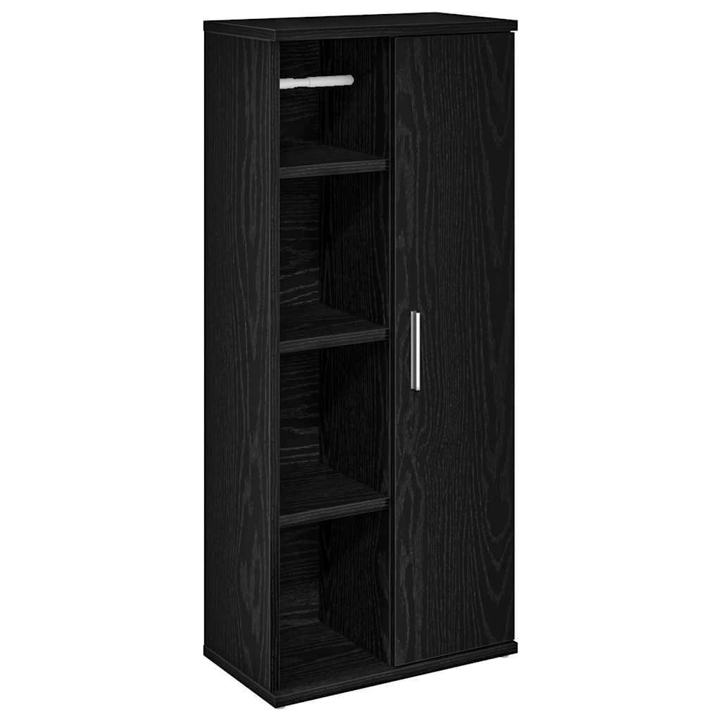 Mobile da Bagno con Portarotolo Nero 39x22x90 cm | homemem39