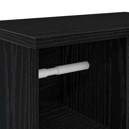 Mobile da Bagno con Portarotolo Nero 39x22x90 cm | homemem39