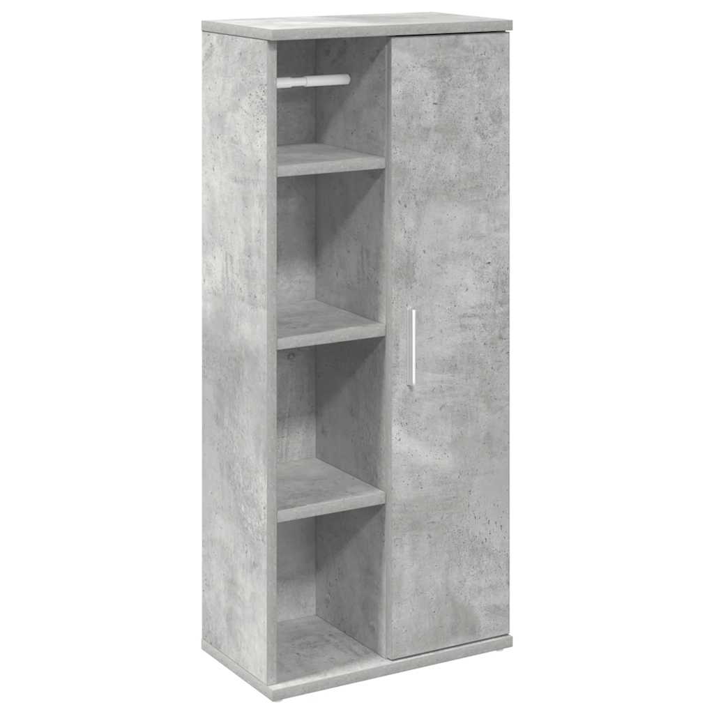 Mobile da Bagno con Portarotolo Grigio Cemento 39x22x90 cm | homemem39