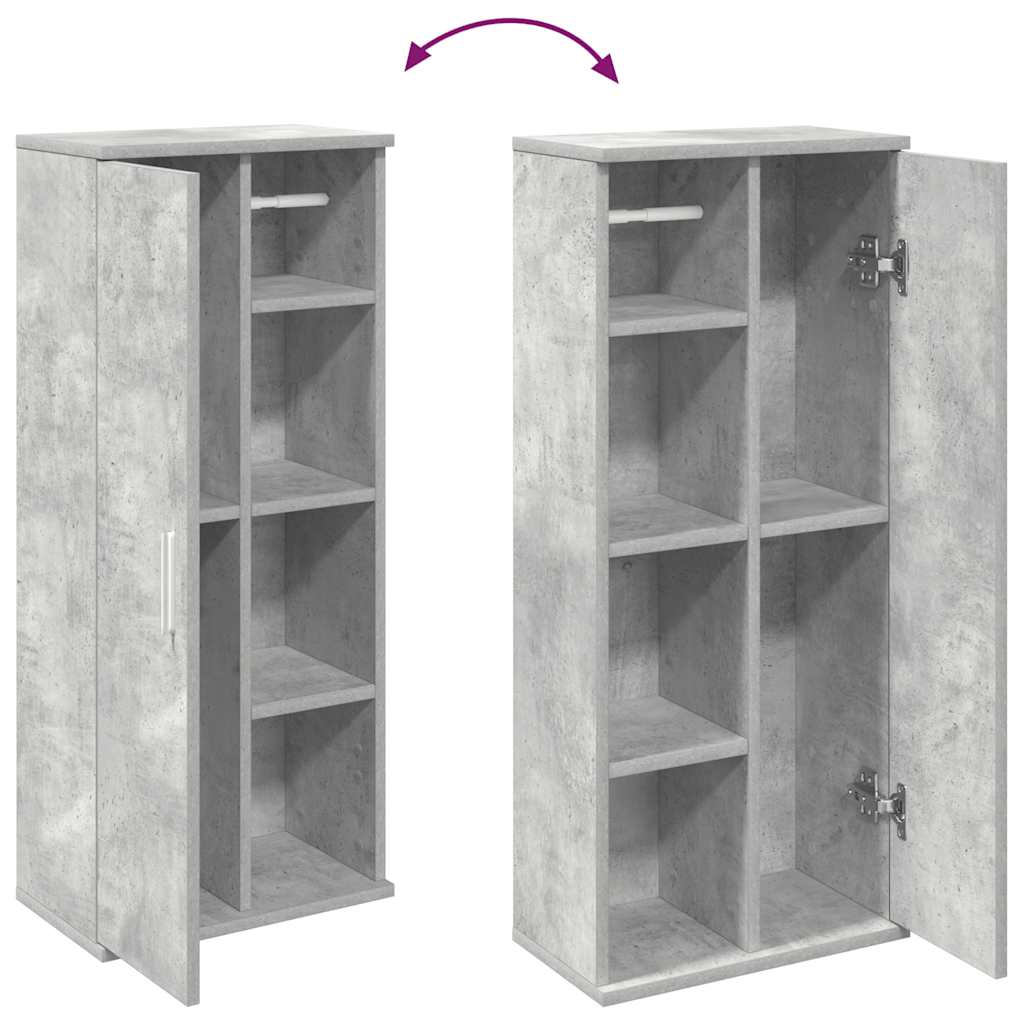 Mobile da Bagno con Portarotolo Grigio Cemento 39x22x90 cm | homemem39