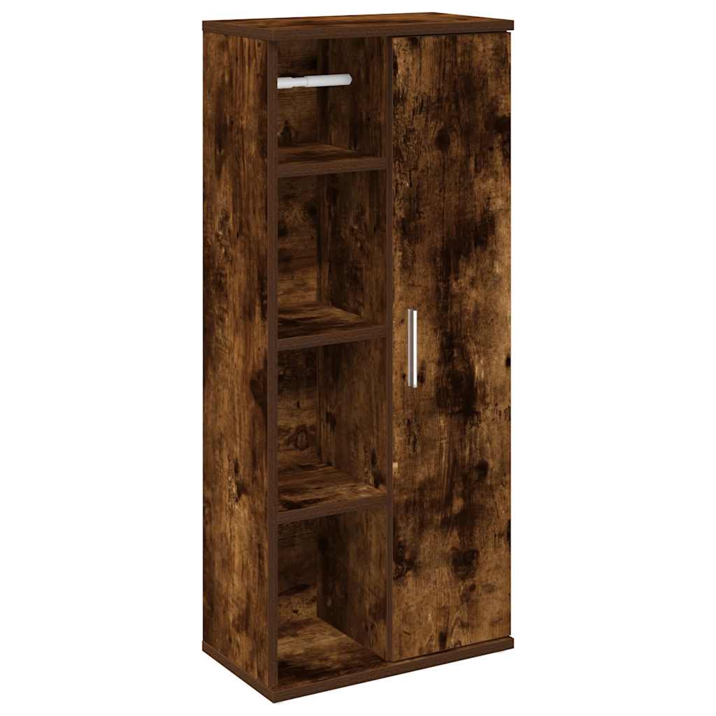 Mobile da Bagno con Portarotolo Rovere Fumo 39x22x90 cm | homemem39