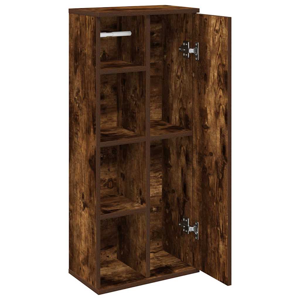 Mobile da Bagno con Portarotolo Rovere Fumo 39x22x90 cm | homemem39