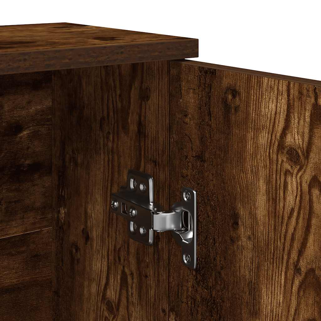 Mobile da Bagno con Portarotolo Rovere Fumo 39x22x90 cm | homemem39